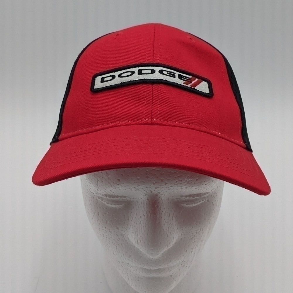 Dodge Mopar Baseball Cap Red & Black   Mesh Back Adjustable